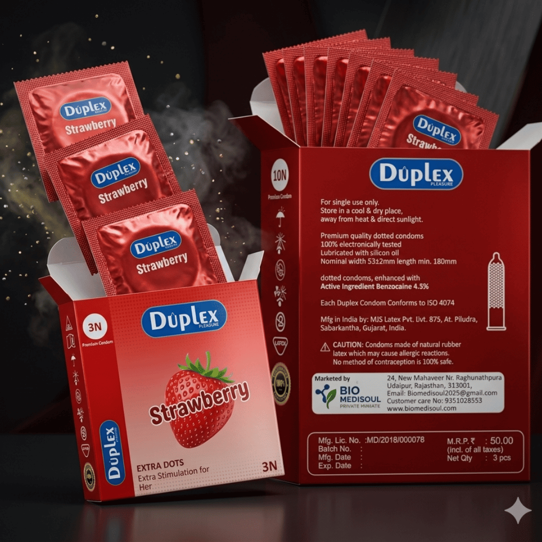 Duplex Pleadure Steawbarry Condoms 